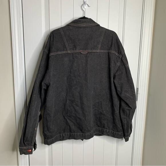Vintage 2000s black raw denim by‎ koman jacket size XL men’s y2k hiphop - Picture 7 of 7